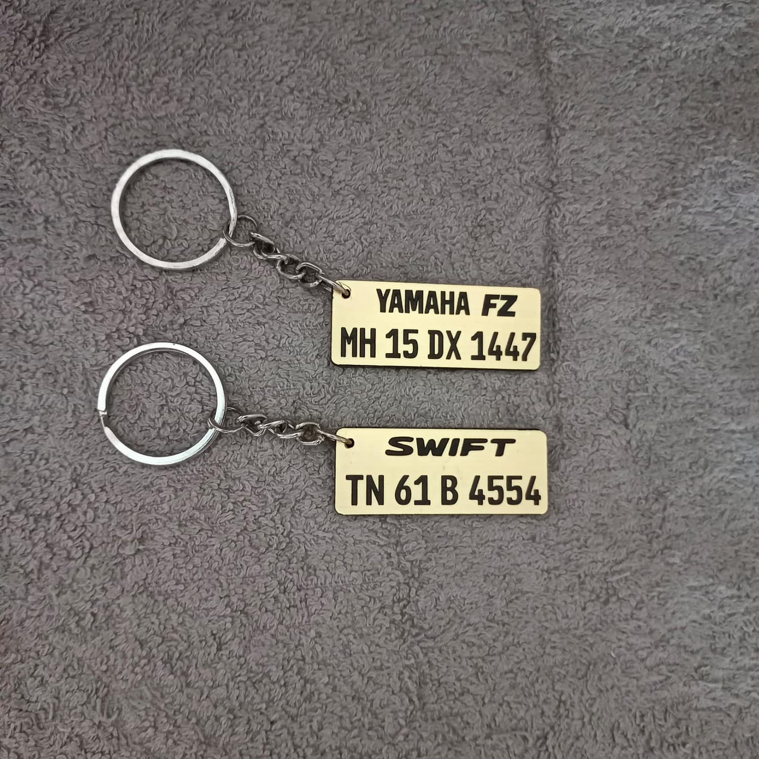 bike number plate keychain